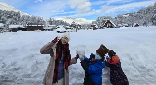 許願看雪旅遊第五天の合掌村雪景