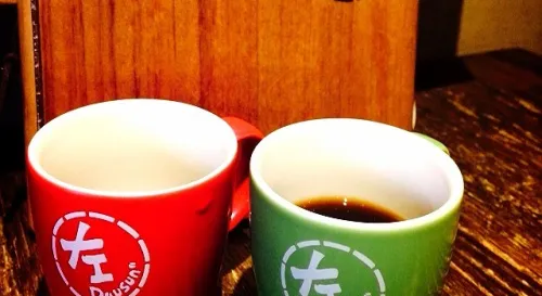 跟左先生喝咖啡...