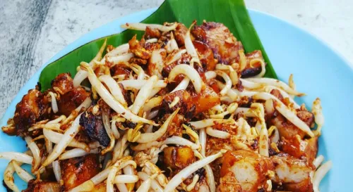 早餐，檳城炒粿角。