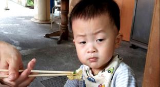 所以......兒子，你是對早餐不滿意?還是?