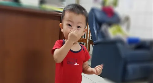 獨自一個人的2個星期，第2晚，手機上傳來兒子的新把戲。