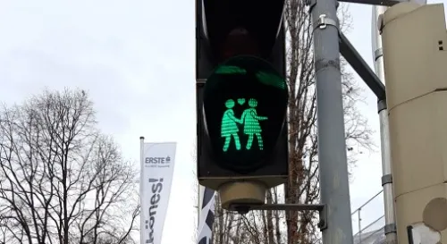 維也納街道上的小綠人