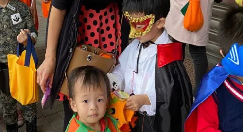 We are having Halloween parade fun today.